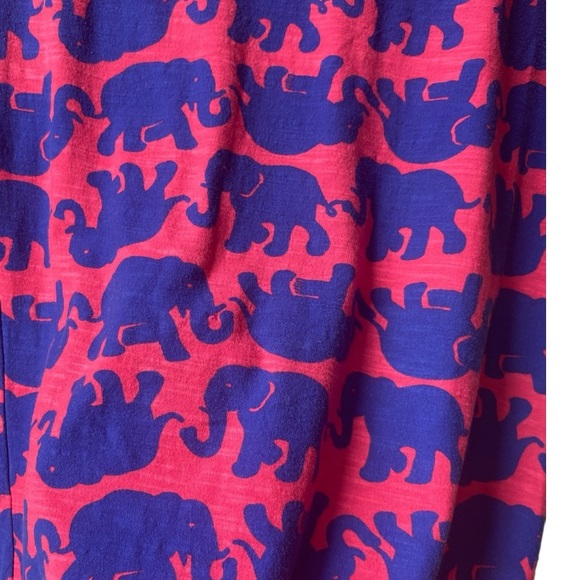 Lilly Pulitzer Pink and Blue Elephant dress. 3/4 sleeve cotton dress. Size XS - Picture 3 of 9